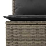 NNEVL Garden Chair Armless with Cushions Grey Poly Rattan