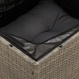 NNEVL Garden Chair Armless with Cushions Grey Poly Rattan