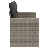 NNEVL Garden Sofa with Cushions 2-Seater Grey Poly Rattan