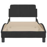NNEVL Bed Frame "Dover" Black 90x190 cm Velvet