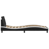 NNEVL Bed Frame "Dover" Black and White 90x190 cm Faux Leather