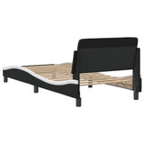 NNEVL Bed Frame "Dover" Black and White 90x190 cm Faux Leather