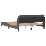 NNEVL Bed Frame with Headboard Dark Grey 152x203 cm Fabric