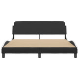 NNEVL Bed Frame with Headboard Black and White 152x203 cm Faux Leather