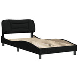 NNEVL Bed Frame without Mattress "Hvar" Black 107x203 cm King Single Fabric