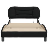 NNEVL Bed Frame without Mattress "Hvar" Black 107x203 cm King Single Fabric