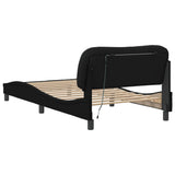 NNEVL Bed Frame without Mattress "Hvar" Black 107x203 cm King Single Fabric