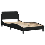 NNEVL Bed Frame without Mattress "Hvar" Black 107x203 cm King Single Fabric