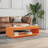 NNEVL Coffee Table Wax Brown 110x50x33.5 cm Solid Wood Pine