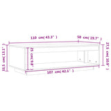 NNEVL Coffee Table Wax Brown 110x50x33.5 cm Solid Wood Pine