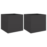 NNEVL Planters 2 pcs Black 42x40x39 cm Steel