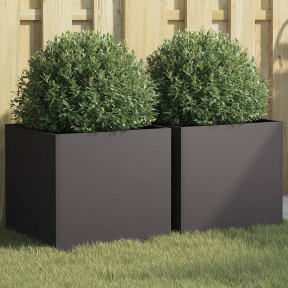 NNEVL Planters 2 pcs Black 42x40x39 cm Steel