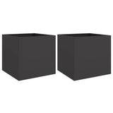NNEVL Planters 2 pcs Black 49x47x46 cm Steel