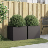 NNEVL Planters 2 pcs Black 49x47x46 cm Steel