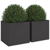 NNEVL Planters 2 pcs Black 49x47x46 cm Steel