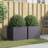NNEVL Planters 2 pcs Anthracite 49x47x46 cm Steel