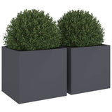 NNEVL Planters 2 pcs Anthracite 49x47x46 cm Steel