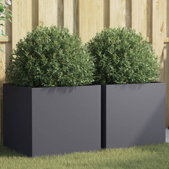 NNEVL Planters 2 pcs Anthracite 49x47x46 cm Steel
