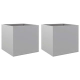 NNEVL Planters 2 pcs Silver 49x47x46 cm Galvanised Steel