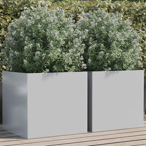 NNEVL Planters 2 pcs Silver 49x47x46 cm Galvanised Steel