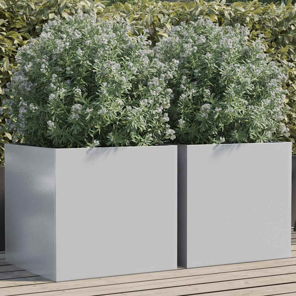 NNEVL Planters 2 pcs Silver 49x47x46 cm Galvanised Steel