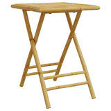 NNEVL 3 Piece Folding Bistro Set with Cream White Cushions Bamboo