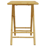NNEVL 3 Piece Folding Bistro Set with Cream White Cushions Bamboo
