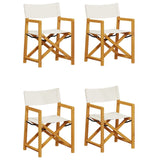 NNEVL 4 pcs Folding Garden Chairs Cream White Fabric