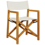 NNEVL 4 pcs Folding Garden Chairs Cream White Fabric