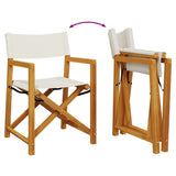 NNEVL 4 pcs Folding Garden Chairs Cream White Fabric