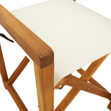 NNEVL 4 pcs Folding Garden Chairs Cream White Fabric