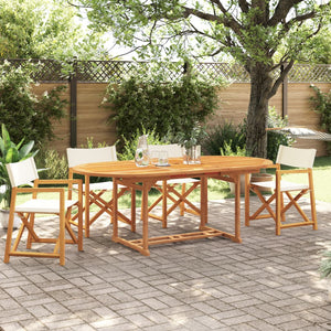 NNEVL 4 pcs Folding Garden Chairs Cream White Fabric