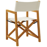 NNEVL 8 pcs Folding Garden Chairs Cream White Fabric