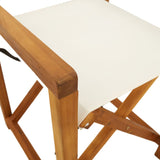 NNEVL 8 pcs Folding Garden Chairs Cream White Fabric