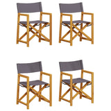 NNEVL 4 pcs Folding Garden Chairs Dark Grey Fabric