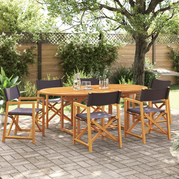 NNEVL 6 pcs Folding Garden Chairs Dark Grey Fabric