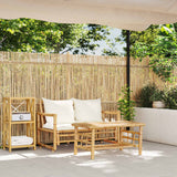 NNEVL 2 Piece Garden Sofa Set with Cushions Bamboo