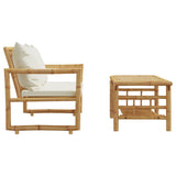 NNEVL 2 Piece Garden Sofa Set with Cushions Bamboo