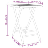 NNEVL Folding Garden Table 55x55x75 cm Bamboo