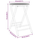 NNEVL Folding Garden Table Ø55x75 cm Bamboo