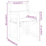 NNEVL Folding Director Chairs 2 pcs Cream White Fabric