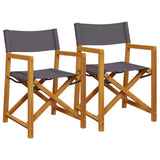 NNEVL Folding Director Chairs 2 pcs Dark Grey Fabric