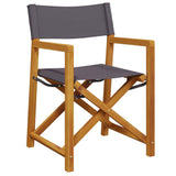 NNEVL Folding Director Chairs 2 pcs Dark Grey Fabric