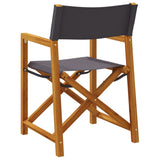 NNEVL Folding Director Chairs 2 pcs Dark Grey Fabric