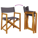 NNEVL Folding Director Chairs 2 pcs Dark Grey Fabric