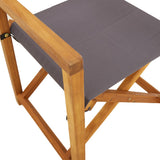 NNEVL Folding Director Chairs 2 pcs Dark Grey Fabric