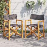 NNEVL Folding Director Chairs 2 pcs Dark Grey Fabric