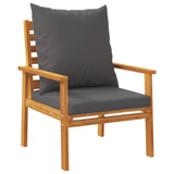NNEVL Garden Sofa Chair 2pcs with Cushion Solid Wood Acacia