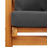 NNEVL Garden Sofa Chair 2pcs with Cushion Solid Wood Acacia