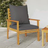 NNEVL Garden Sofa Chair 2pcs with Cushion Solid Wood Acacia